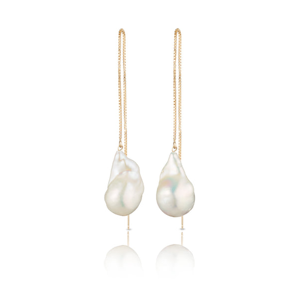 Extra large baroque hot sale pearl earrings