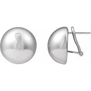 Sterling Silver 18 mm Electroform Dome Earrings