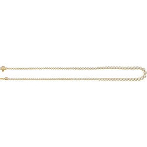 Endless Diamonds 5 And 1/5 Ct Bezel-Set Graduated Lab-Grown Round Diamond Line Necklace In Solid 14K Yellow Gold