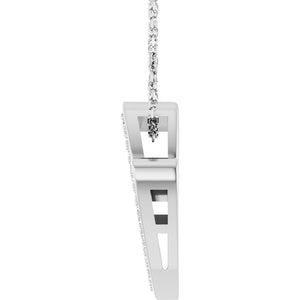 1/5 Ct Natural Diamond Dangling Heart Slide Necklace | Pendant In Sterling Silver