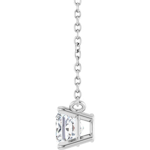 Princess Cut 1/2 Ct Lab-Grown Diamond Solitaire Pendant In 14K Yellow Gold