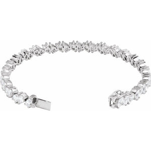 9 1/2 Ct Pear Shaped Lab-Grown Diamond Line Bracelet In 14K Yellow Gold