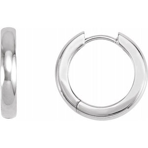 14K White Gold 17.5 mm Hoop Earrings