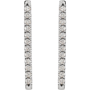 Les Petits Diamants Platinum Parisian Diamond Bar Earrings