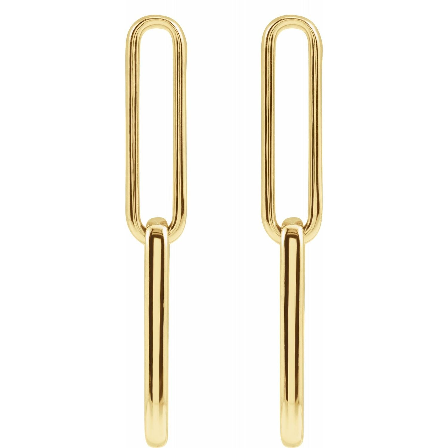 14K Gold Paper Clip Earring
