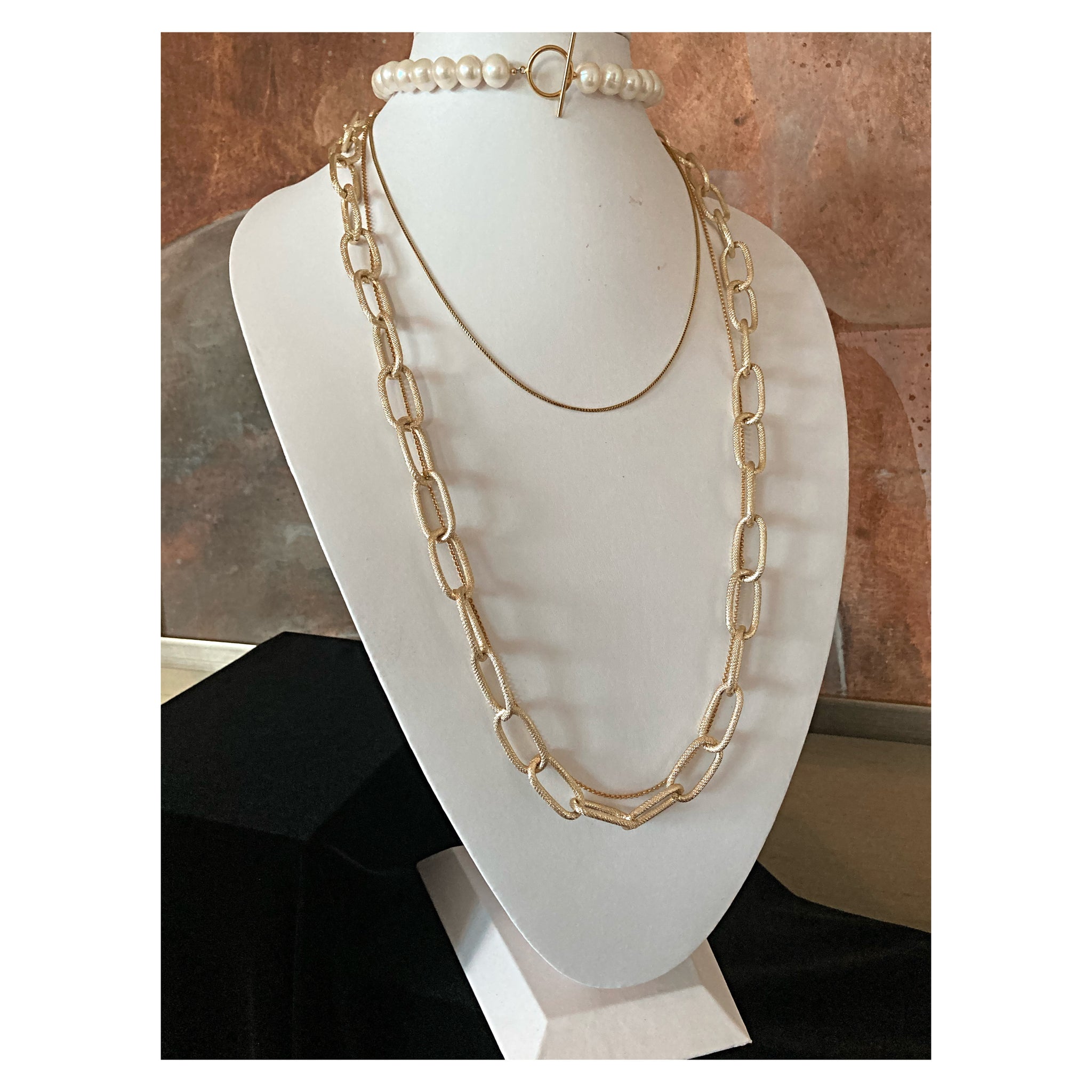 Vintage Faux Pearl Cleopatra / Collar Necklace - Ruby Lane